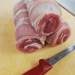 BONELESS PORK BELLY, with skin scored